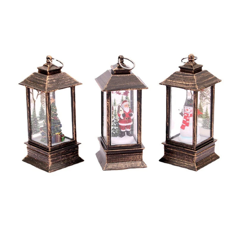 Lantern Snowman Glitter Battery-Operated LED