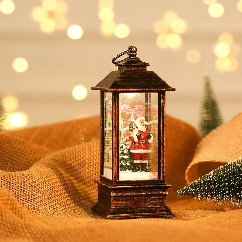 Lantern Snowman Glitter Battery-Operated LED