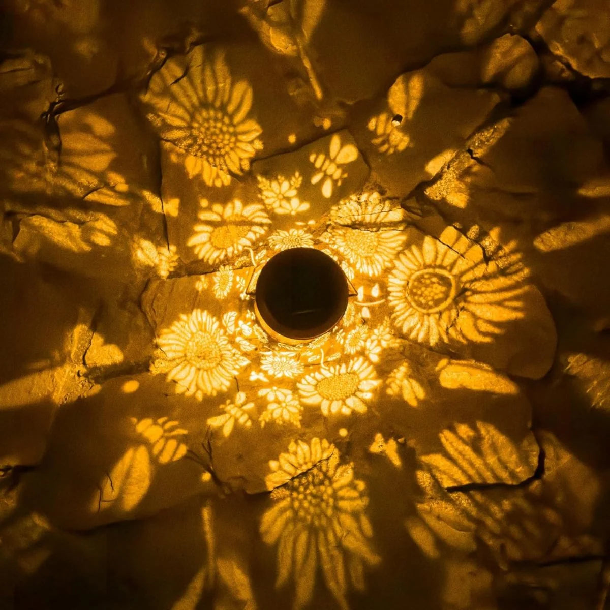 Lantern Solar Powered Patterned Iron Weather-Resistant