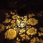 Lantern Solar Powered Patterned Iron Weather-Resistant