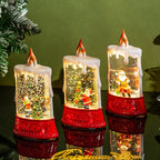 Lantern Sparkling LED Tabletop Santa & Tree