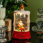 Lantern Sparkling LED Tabletop Santa & Tree
