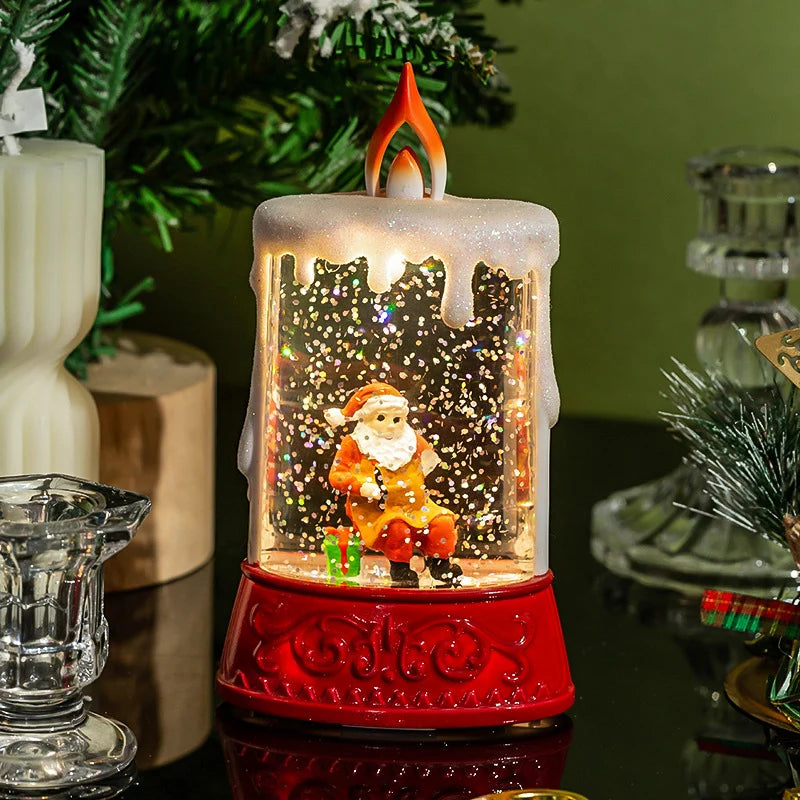 Lantern Sparkling LED Tabletop Santa & Tree