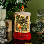 Lantern Sparkling LED Tabletop Santa & Tree