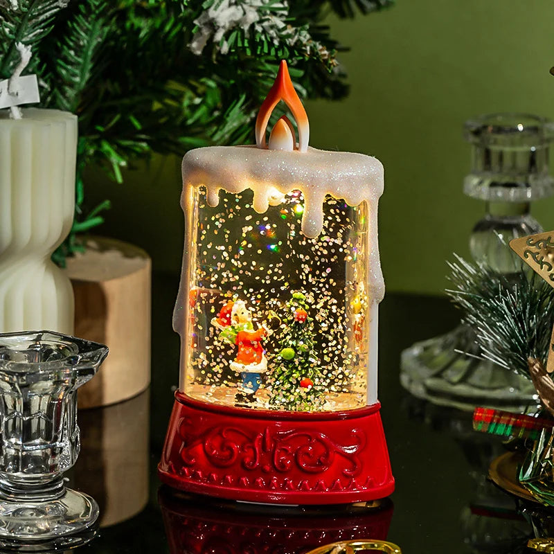 Lantern Sparkling LED Tabletop Santa & Tree
