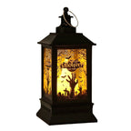 Lantern Spooky Cutout Scene LED Metal & Glass