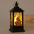 Lantern Spooky Cutout Warm LED Metal & Glass