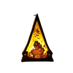 Lantern Triangular Wood Warm White LED