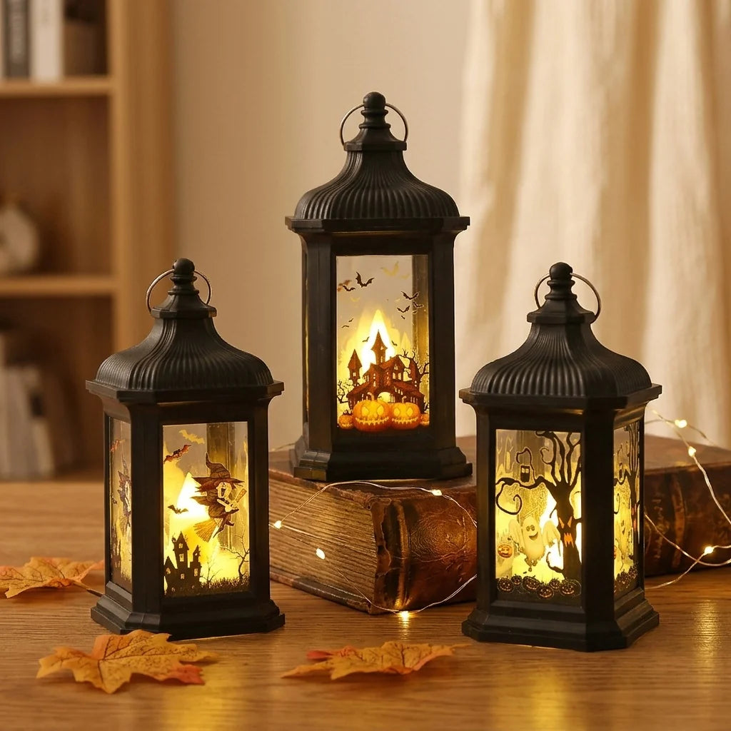 Lantern Witch Scene Energy-Efficient LED Indoor & Outdoor