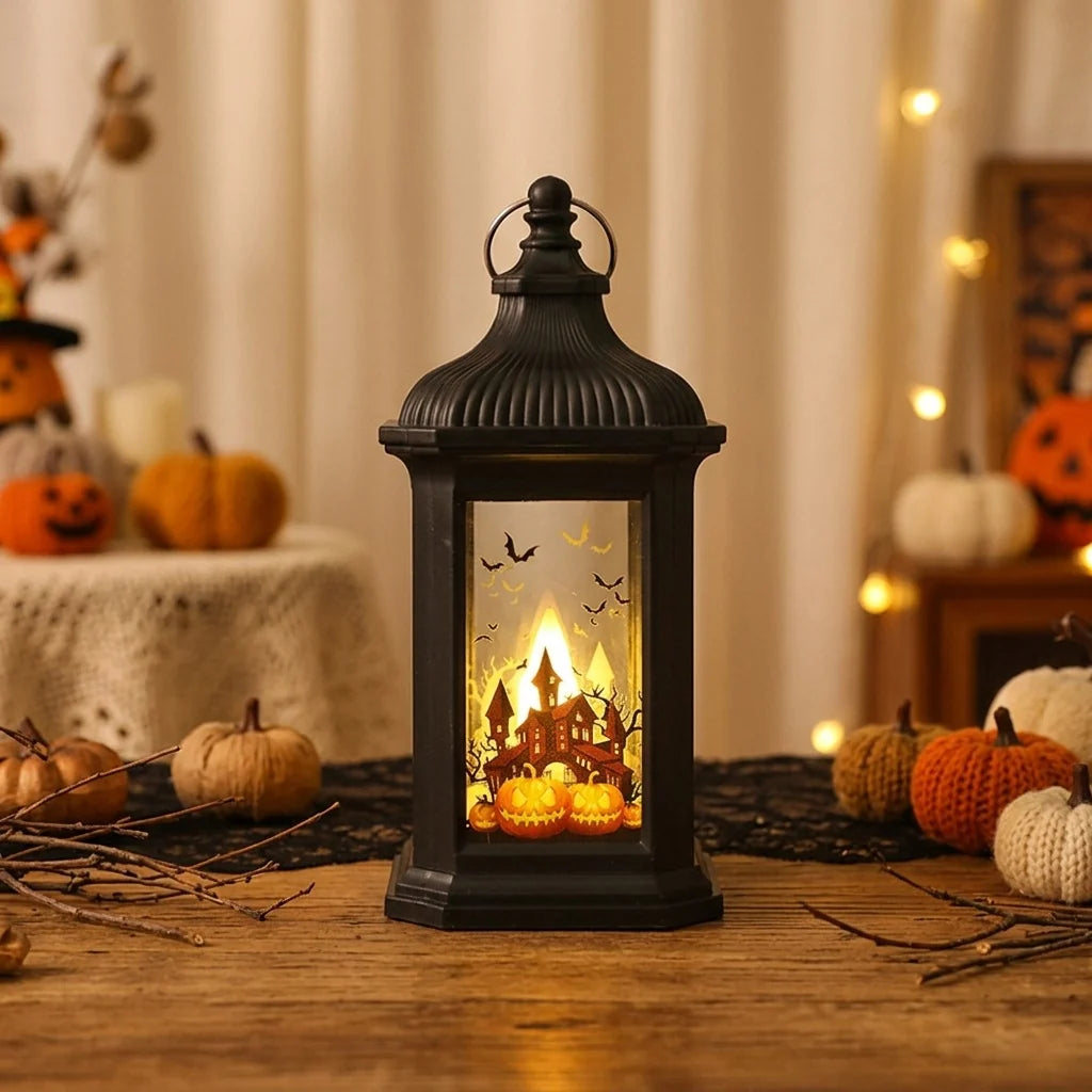 Lantern Witch Scene Warm LED Decorative Lantern