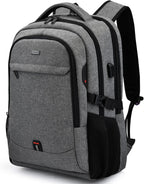 Laptop Backpack Built-In USB Port Hidden Anti-Theft Water-Resistant