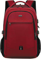Laptop Backpack Built-In USB Port Hidden Anti-Theft Water-Resistant