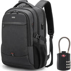 Laptop Backpack Built-In USB Port Hidden Anti-Theft Water-Resistant