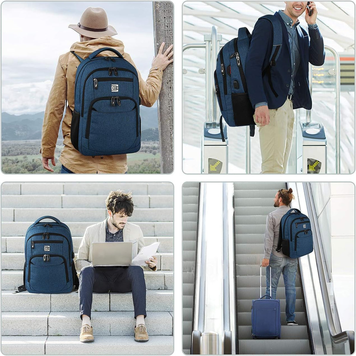 Laptop Backpack Fits 15.6 Inch Anti-Theft USB Charging