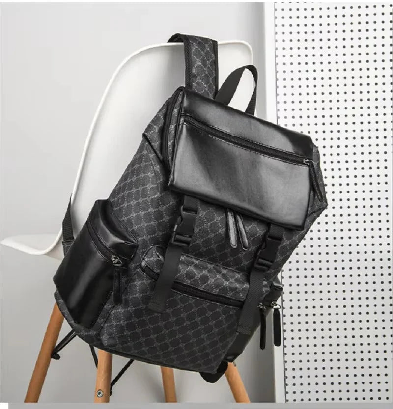 Laptop Backpack Premium Leather Padded Straps Fits 15-Inch Laptop