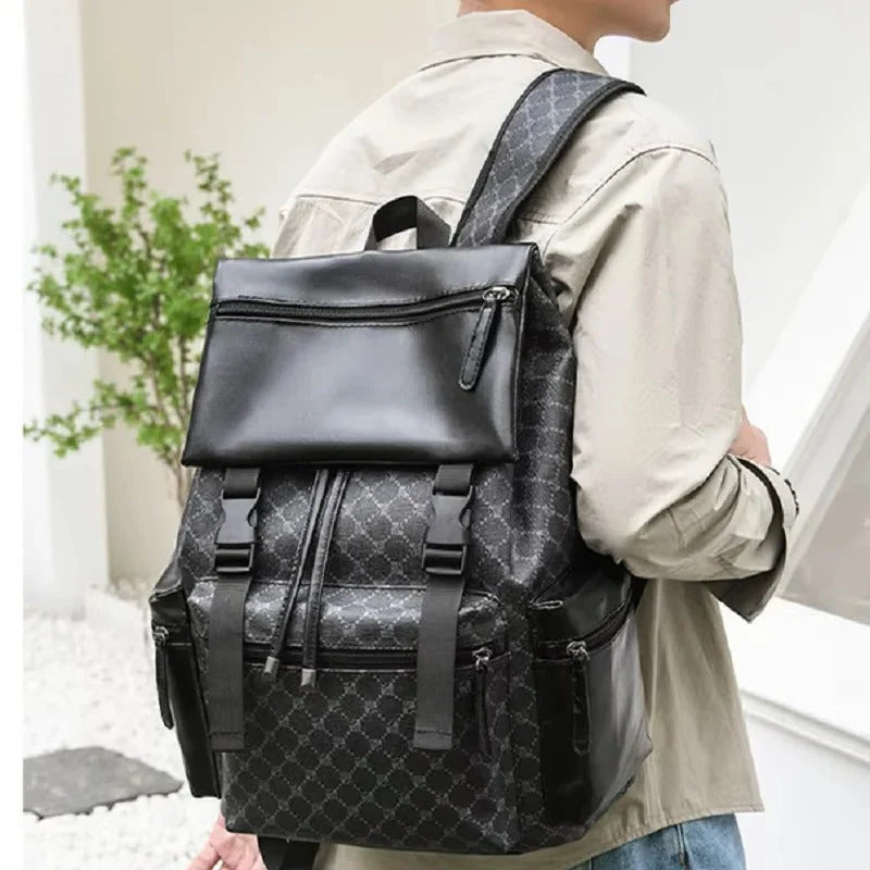 Laptop Backpack Premium Leather Padded Straps Fits 15-Inch Laptop