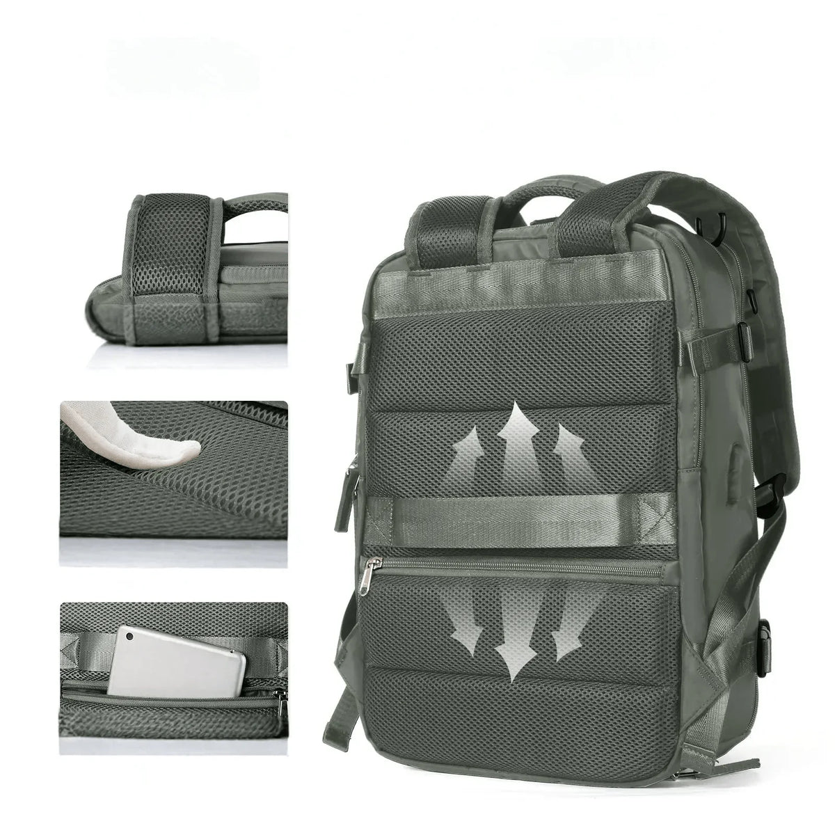 Laptop Backpack USB Charging Water-Resistant 35L