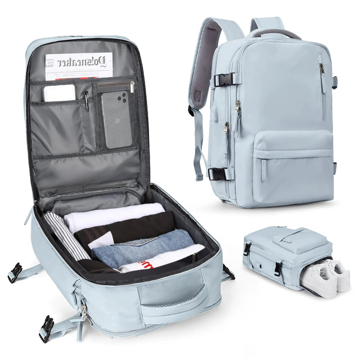 Laptop Backpack USB Charging Water-Resistant 35L