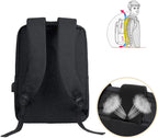 Laptop Backpack Water-Resistant Built-In USB Fits 15 Inch