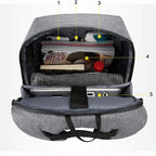 Laptop Backpack Water-Resistant Oxford Fabric USB Charging Multiple Compartments