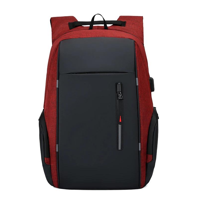 Laptop Backpack Water-Resistant Oxford Fabric USB Charging Multiple Compartments