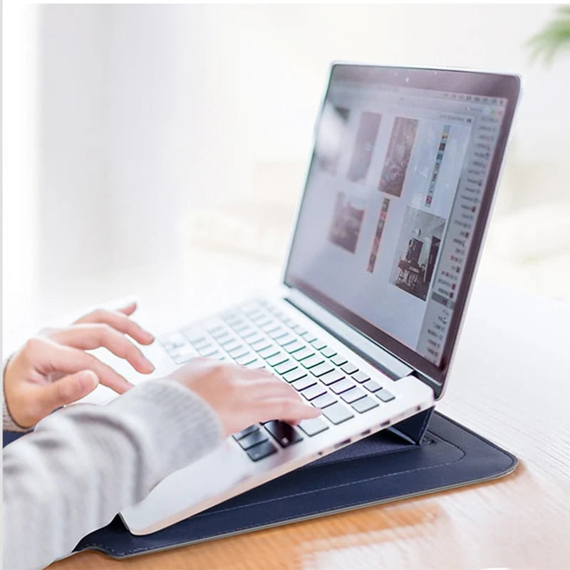 Laptop Bag Foldable Ergonomic Stand Magnetic Closure