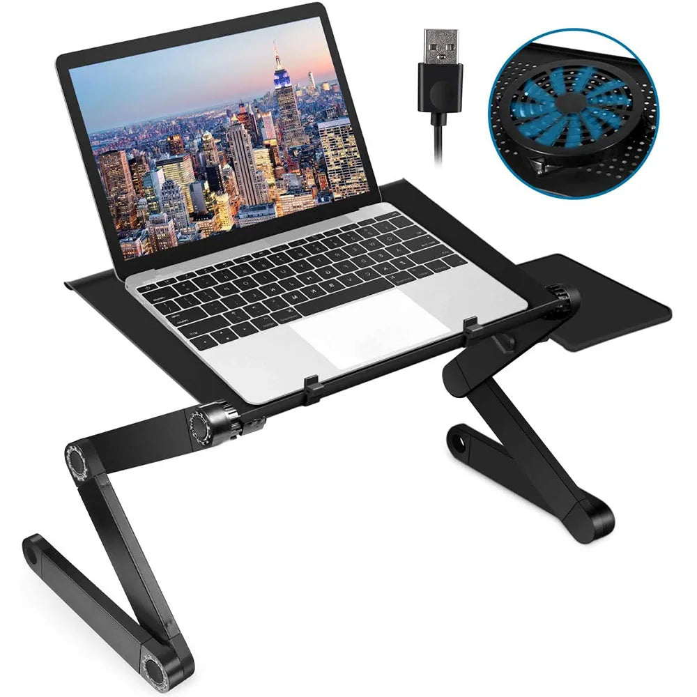 Laptop Stand 360° Rotating Adjustable Cooling Fan