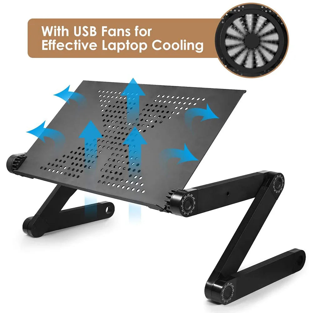 Laptop Stand 360° Rotating Adjustable Cooling Fan