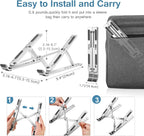 Laptop Stand Aluminum 6-Angle Adjustable Foldable Non-Slip