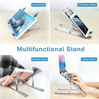 Laptop Stand Aluminum 6-Angle Adjustable Foldable Non-Slip