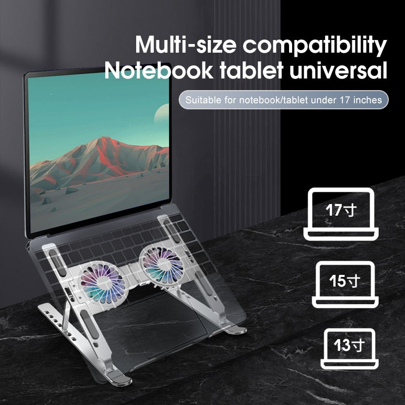 Laptop Stand USB Powered Cooling Fan Adjustable Height
