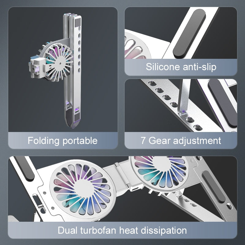 Laptop Stand USB Powered Cooling Fan Adjustable Height