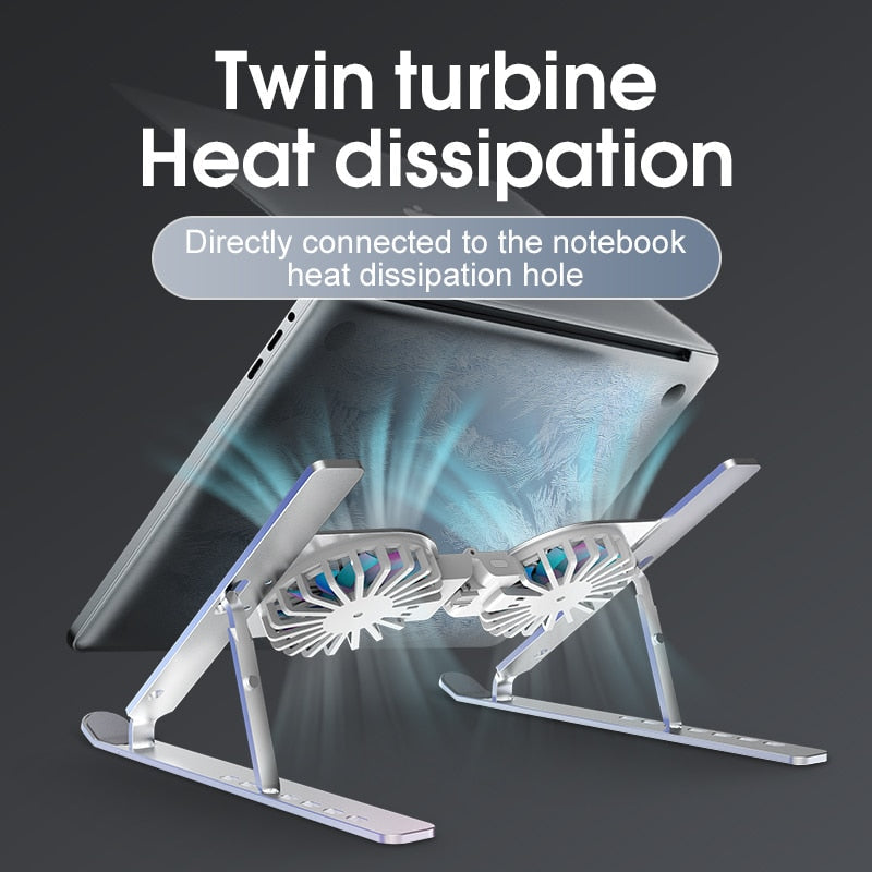 Laptop Stand USB Powered Cooling Fan Adjustable Height