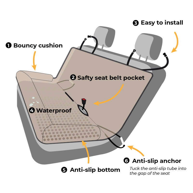 Large Dog Car Bed Raised Edge Water-Repellent