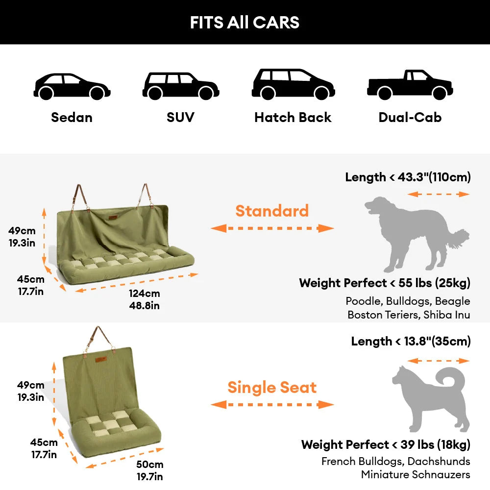 Large Dog Car Bed Raised Edge Water-Repellent