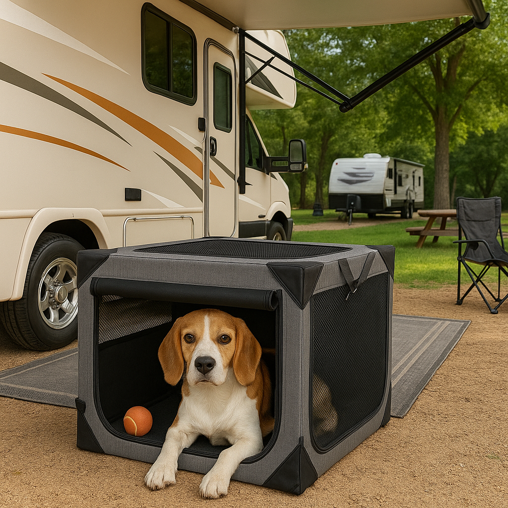 Large Dog Crate Chew-Resistant Fabric & Breathable Mesh