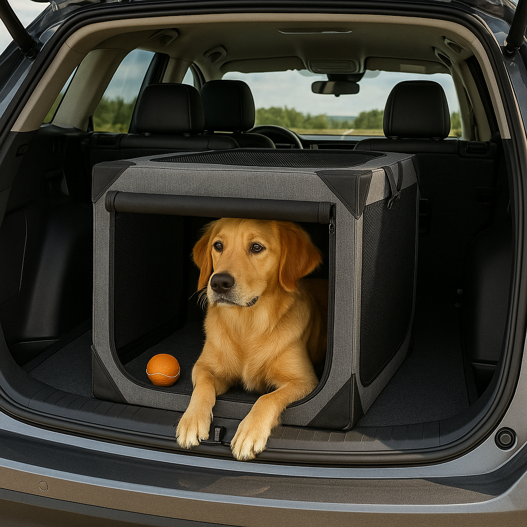 Large Dog Crate Chew-Resistant Fabric & Breathable Mesh