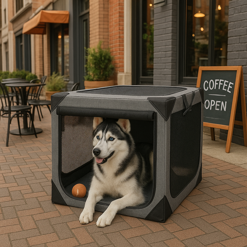 Large Dog Crate Chew-Resistant Fabric & Breathable Mesh