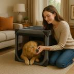 Large Dog Crate Chew-Resistant Fabric & Breathable Mesh