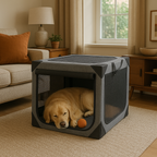 Large Dog Crate Chew-Resistant Fabric & Breathable Mesh
