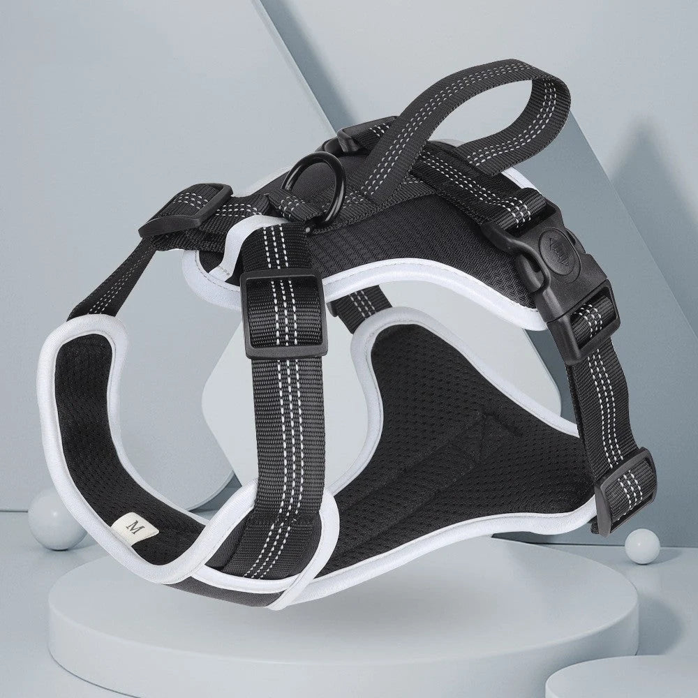 Large Dog Harness Oxford Cloth Soft Lined Handheld Leash