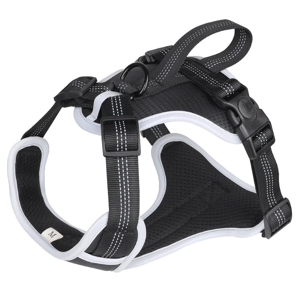 Large Dog Harness Oxford Cloth Soft Lined Handheld Leash