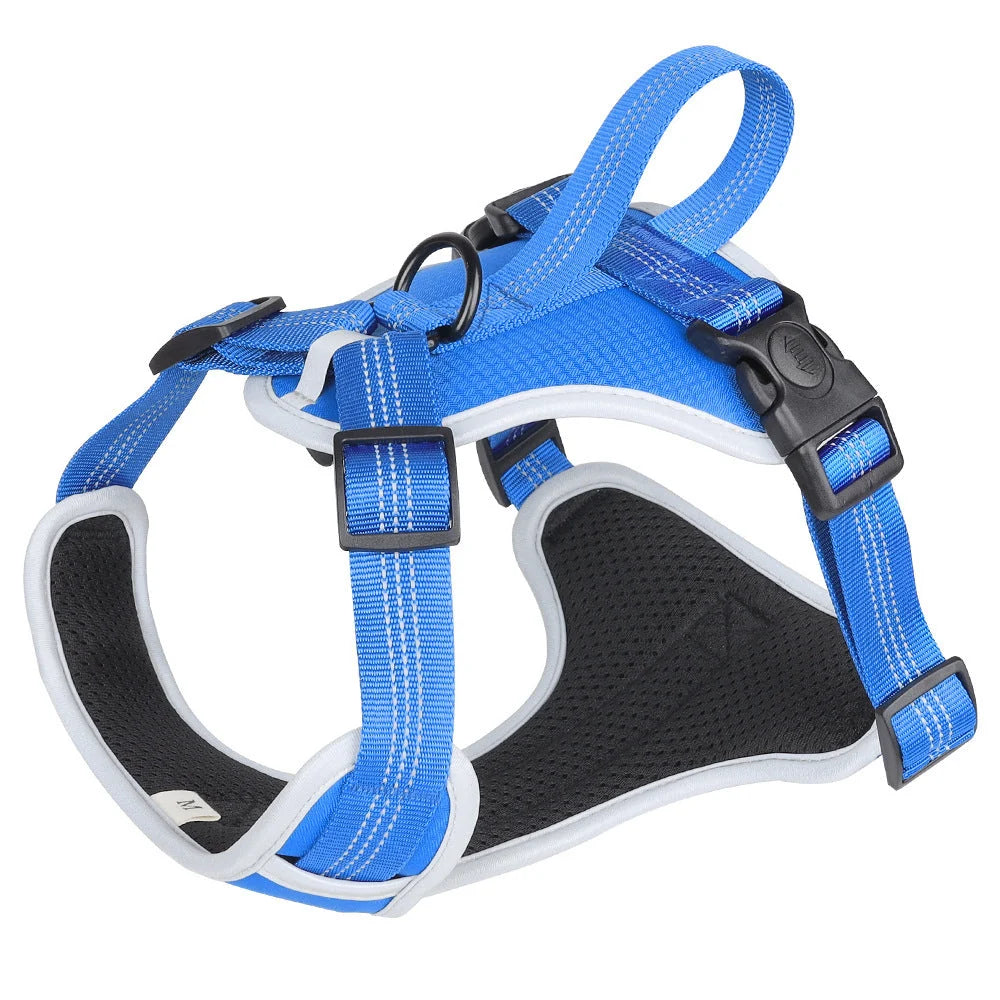 Large Dog Harness Oxford Cloth Soft Lined Handheld Leash