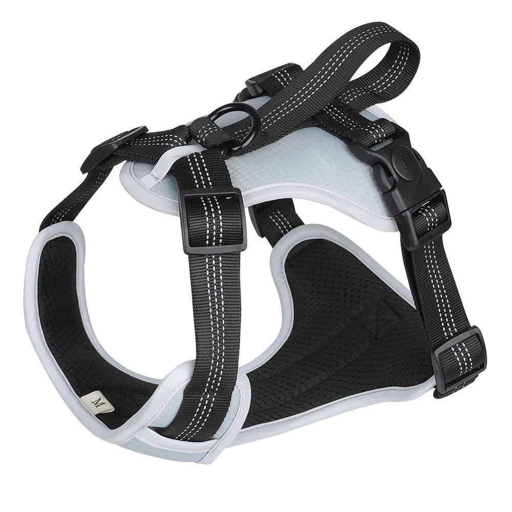 Large Dog Harness Oxford Cloth Soft Lined Handheld Leash