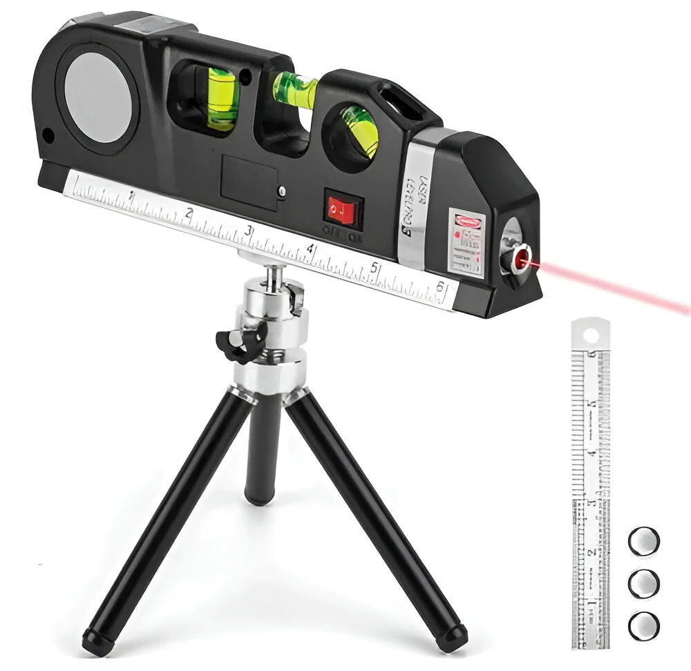 Laser Level Horizontal Vertical & Crosshair 2.5m Tape Measure