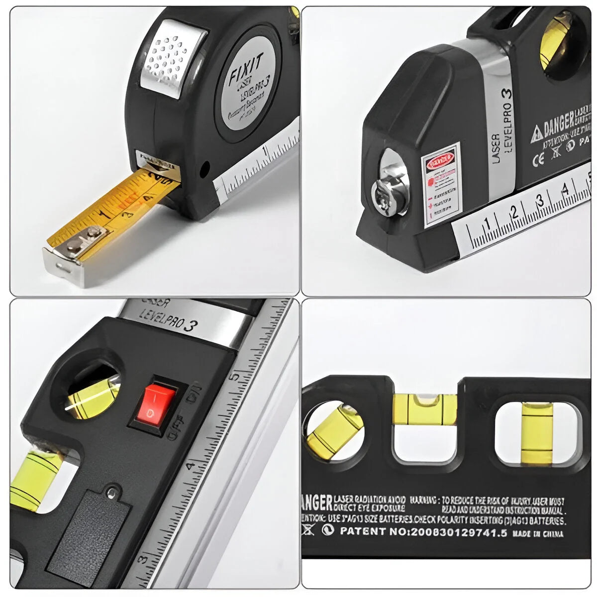 Laser Level Horizontal Vertical & Crosshair 2.5m Tape Measure