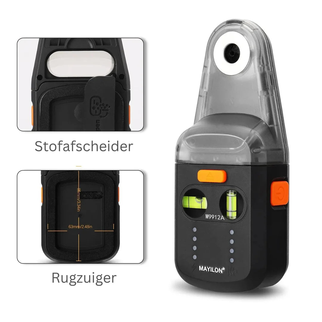 Laser Level Integrated Dust Extraction Rechargeable Wall-Safe Design