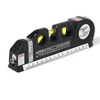 Laser Measurer Crosshair Lines Retractable Tape & Bubble Levels