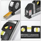 Laser Measurer Crosshair Lines Retractable Tape & Bubble Levels