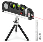 Laser Measurer Crosshair Lines Retractable Tape & Bubble Levels